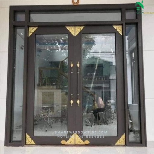 Cửa nhôm thủy lực cao cấp cho cửa hàng tại xã Việt Hùng, Đông Anh, Hà Nội