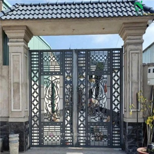 Cổng Sắt Sơn Tĩnh Điện Phúc Thọ – An Toàn, Sang Trọng, Phù Hợp Với Biệt Thự Và Nhà Liền Kề