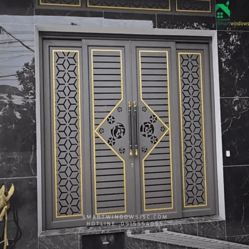 Cổng Sắt Sơn Tĩnh Điện Phúc Thọ – An Toàn, Sang Trọng, Phù Hợp Với Biệt Thự Và Nhà Liền Kề