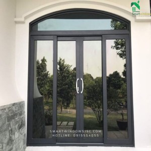Cửa đi mở lùa nhôm Xingfa bền đẹp cho biệt thự – nhà sân vườn tại Hà Đông