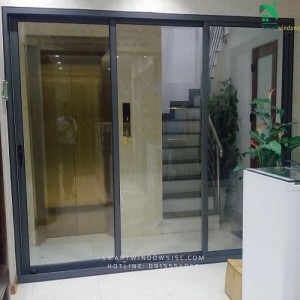 Cửa đi mở lùa nhôm Xingfa chống ồn – chống bụi hiệu quả cho nhà phố quận Đống Đa