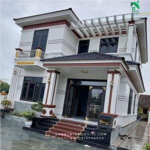 Cửa đi mở lùa nhôm Xingfa chắc chắn, dễ sử dụng cho nhà dân tại Thường Tín – Hà Nội