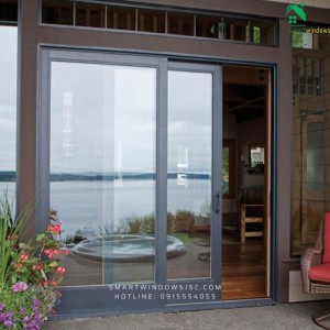 Cửa đi mở lùa nhôm Xingfa chắc chắn, tiết kiệm không gian cho nhà ở huyện Ứng Hòa – Hà Nội