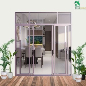 Cửa đi mở lùa nhôm Xingfa chắc chắn, tiện nghi cho nhà phố tại Sóc Sơn – Hà Nội