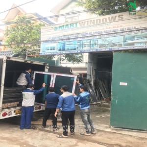 Cửa đi mở lùa nhôm Xingfa tinh tế, bền chắc cho nhà ở thị xã Sơn Tây – Hà Nội