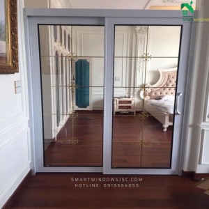 Cửa đi mở lùa nhôm Xingfa hiện đại, bền đẹp cho nhà dân tại huyện Phú Xuyên – Hà Nội